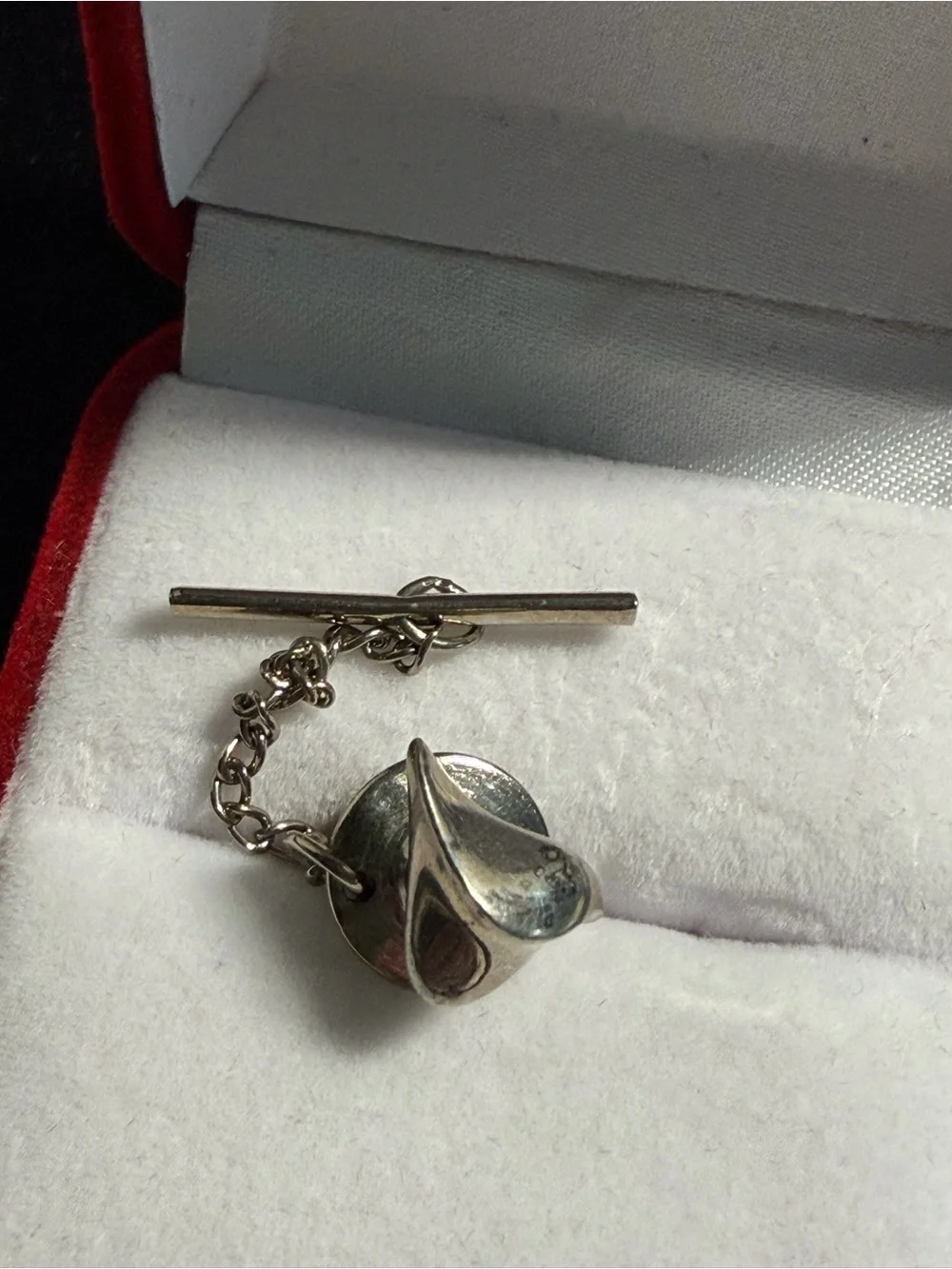 Sterling Silver,Gold Tone Jade Stone Tie Tack Set (2)